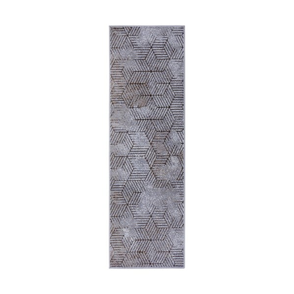 Pilkas kilimas Hanse Home Lux Polygon, 70 x 400 cm