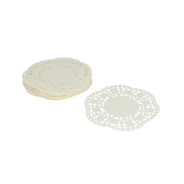 40 baltų popierinių nėriniuotų pyragėlių rinkinys Metaltex, ø 11 cm-image-1