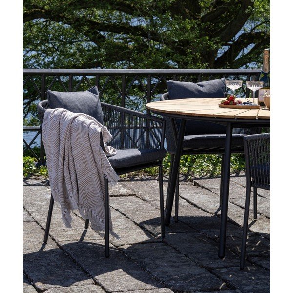 Iš metalo valgomojo kėdės tamsiai pilkos spalvos 2 vnt. Salerno – House Nordic-image-1