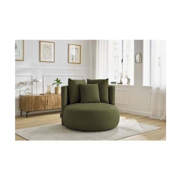 Žalios spalvos krėslas iš velveto Cesar – Bobochic Paris-image-1