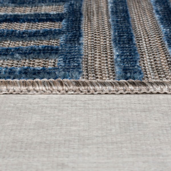 Tamsiai mėlynos spalvos lauko ir vidaus kilimas 120x170 cm Vigo Blocks – Flair Rugs-image-4