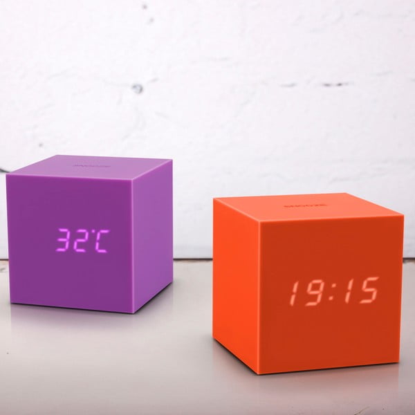 Violetinės spalvos LED žadintuvas Gingko gravitacijos kubas-image-1