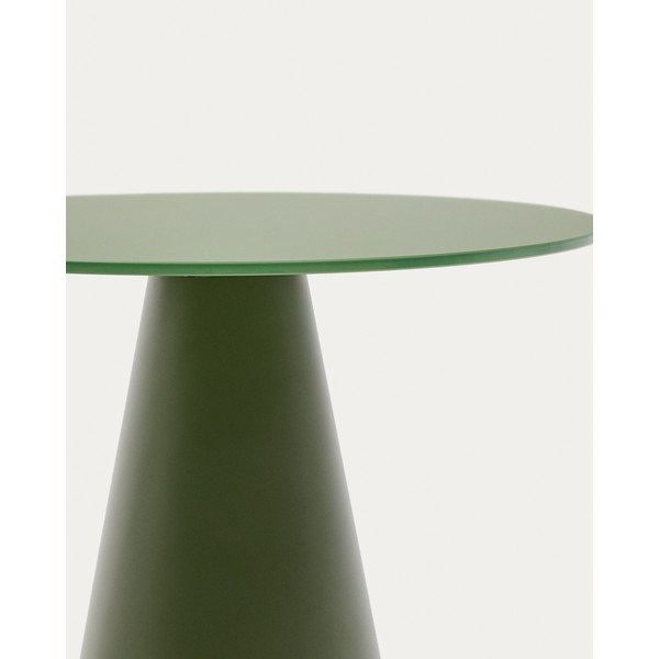 Apvalios formos šoninis stalas su stikliniu stalviršiu ø 50 cm Wilshire – Kave Home-image-3