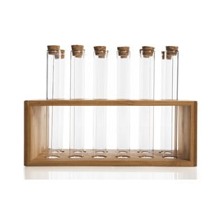 12 prieskonių buteliukų rinkinys bambukiniame stove Bambum Vanilla