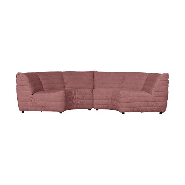 Kampinė sofa iš velveto šviesiai rožinės spalvos (kintama) Bag – WOOOD-image-4