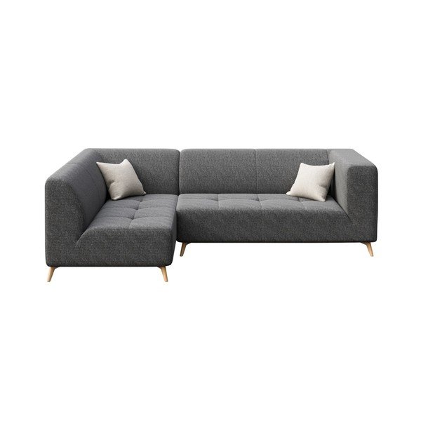 Tamsiai pilka kampinė sofa MESONICA Toro, kairysis kampas
