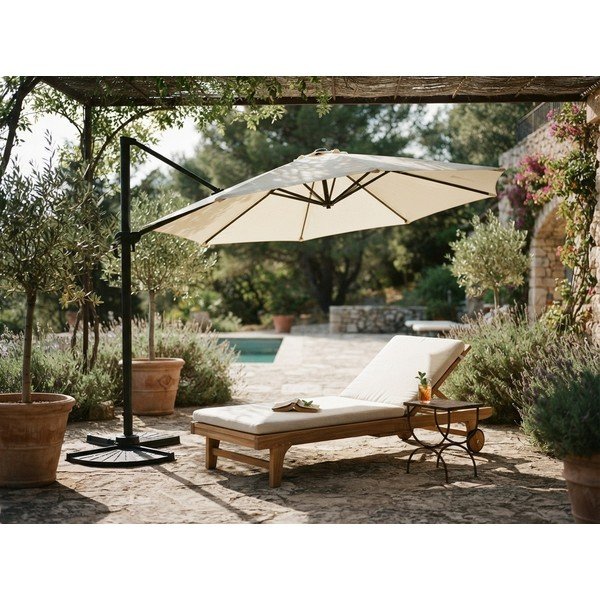 Skėtis nuo saulės kreminės spalvos 300x300 cm Deluxe – Garden Pleasure-image-1
