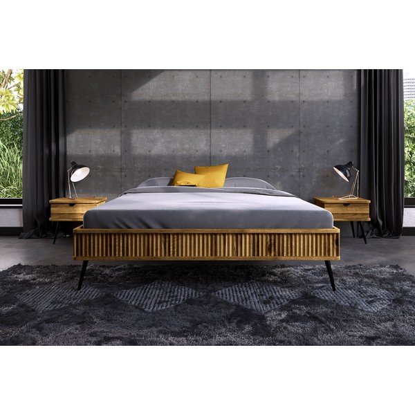 Ąžuolinė dvigulė lova 180x200 cm Kula - The Beds-image-1