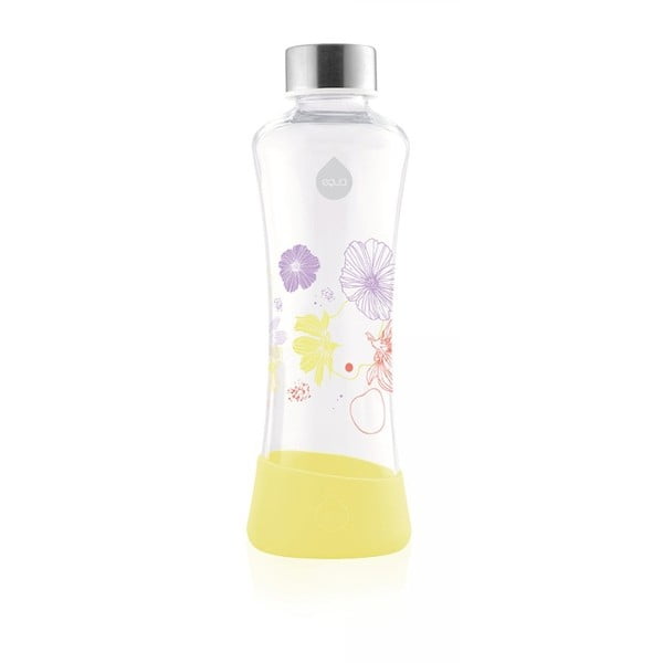 Geltonas borosilikatinio stiklo buteliukas Equa Flowerhead Daisy, 550 ml