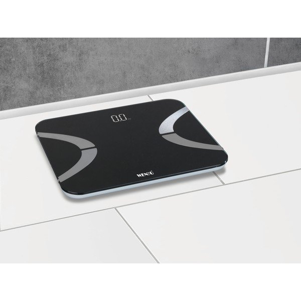 Juodos svarstyklės su kūno analizės rodikliais Wenko Scale, 30 x 26 cm-image-1