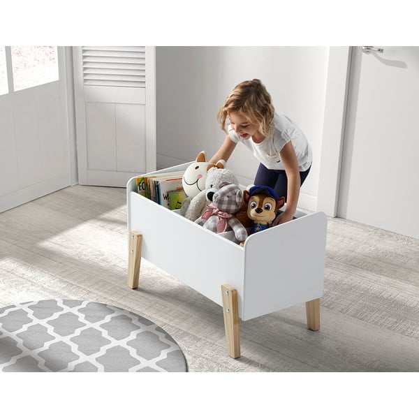Baltos spalvos vaikiška daiktadėžė 80x39x48 cm Kiddy – Vipack-image-1