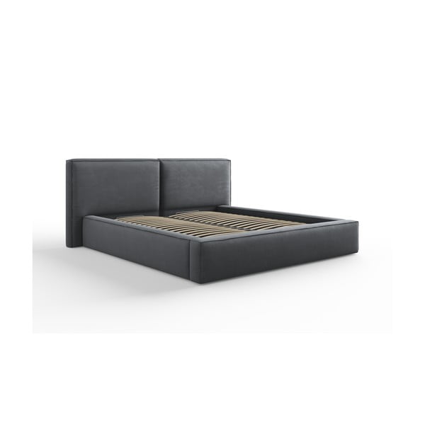 Dvigulė lova tamsiai pilkos spalvos audiniu dengta su sandėliavimo vieta su lovos grotelėmis 180x200 cm Arendal – Cosmopolitan Design