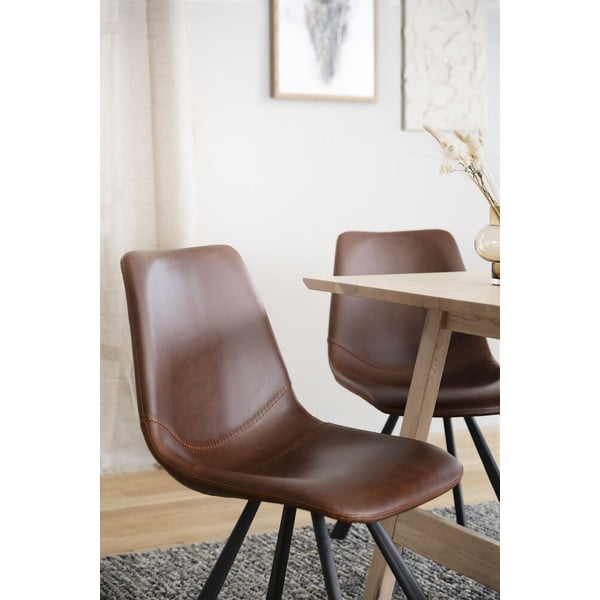 Rudos spalvos valgomojo kėdė su juodomis kojomis Rowico Alpha-image-2