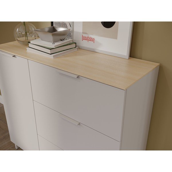 Kreminės spalvos matinis spintelė 109x98x40 cm Savoca – Germania-image-1