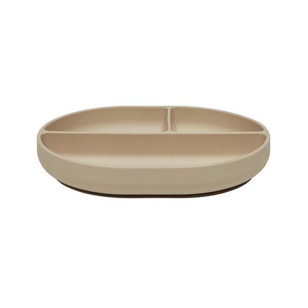 Smėlio spalvos iš silikonas vaikiška lėkštė 17x21,5 cm Enkei – OYOY Mini