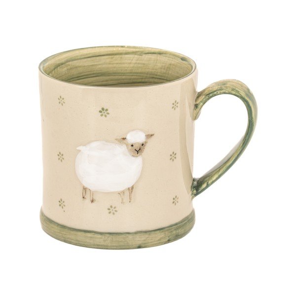 Žalios spalvos/smėlio spalvos iš akmens masės puodelis 225 ml Sheep – Sass & Belle
