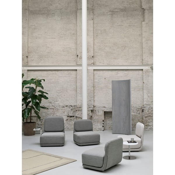 Oranžinis fotelis su baltu metaliniu staliuku Softline Standby Low + Side Table-image-4
