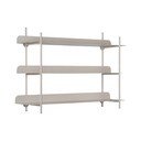 Pilkos spalvos iš metalo kelių aukštų sieninė lentyna 60 cm Riqueza Tres – PT LIVING