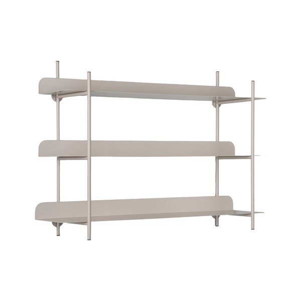 Pilkos spalvos iš metalo kelių aukštų sieninė lentyna 60 cm Riqueza Tres – PT LIVING-image-2