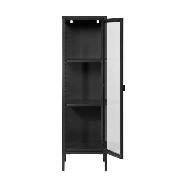 Iš metalo vitrina juodos spalvos 40x140 cm Brisbane – House Nordic-image-2
