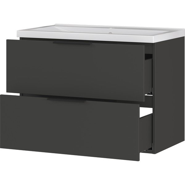 Antracito spalvos matinis pakabinama spintelė su kriaukle 81x65 cm Crandon – Germania-image-3