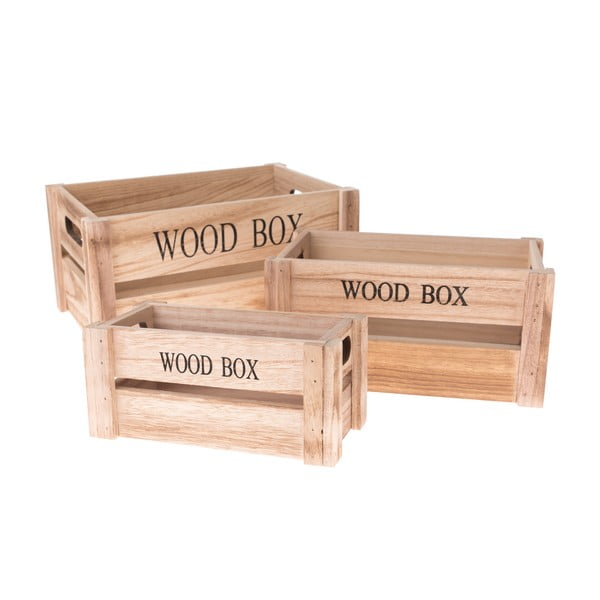 3 dekoratyvinių medinių dėžių rinkinys - Dakls