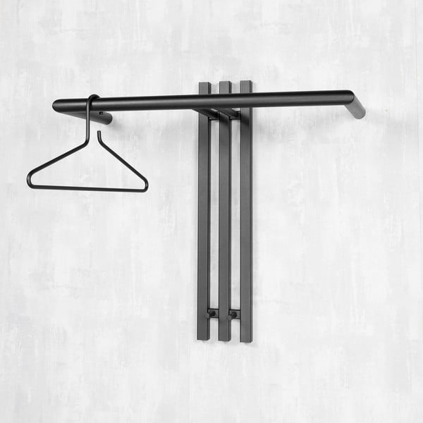 Juodos spalvos iš metalo sieninė lentyna 65 cm Senza – Spinder Design-image-3