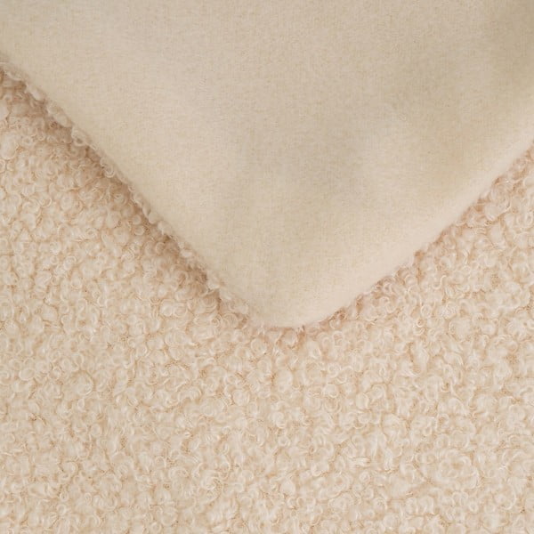Iš boucle antklodė ir pledas smėlio spalvos 160x130 cm Sherpa – Casa Selección-image-1