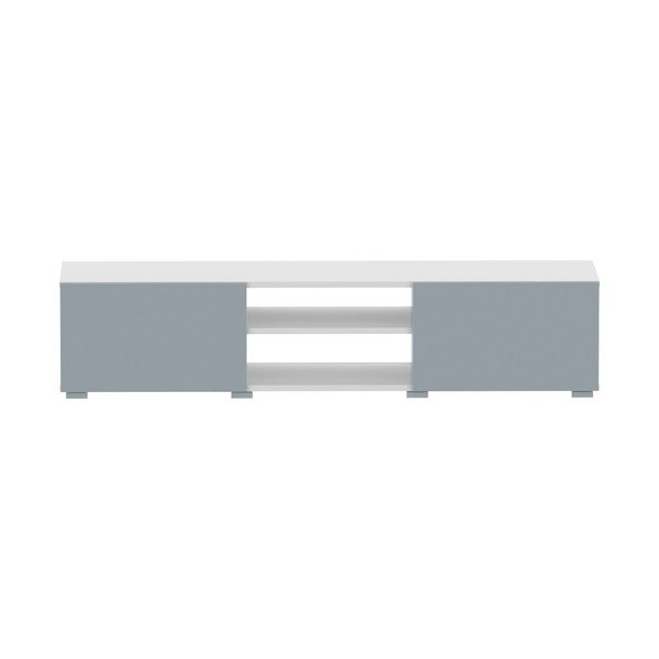 TV spintelė baltos spalvos/pilkos spalvos 140x31 cm Podium – TemaHome