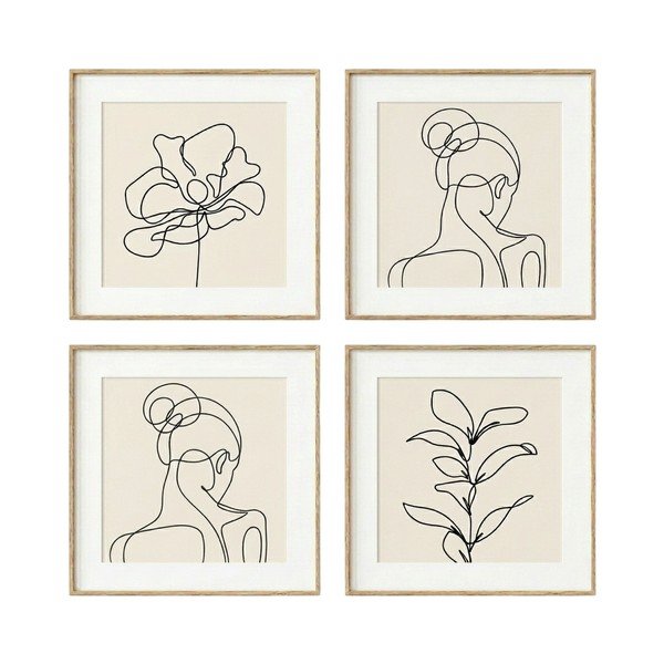 Paveikslai 4 vnt. 30x30 cm  