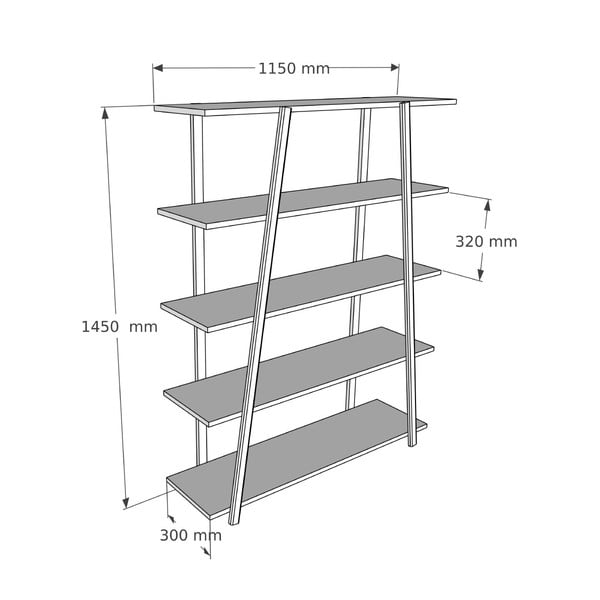 Natūralios spalvos pušies medienos knygų spinta 115x145 cm Soft - Kalune Design-image-3