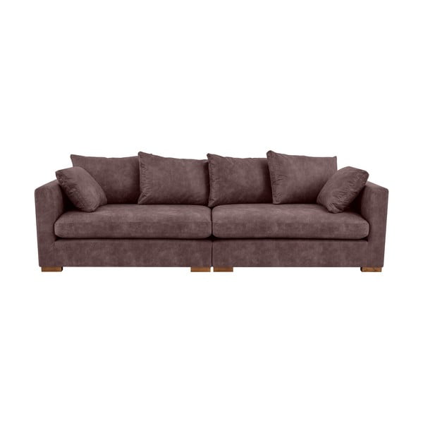 Iš dirbtinės odos sofa tamsiai rudos spalvos 266 cm Hamburg – Scandic