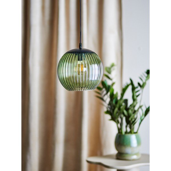 Žalios spalvos iš stiklo kabantis šviestuvas LED ø 23 cm Sybia – Bloomingville-image-1