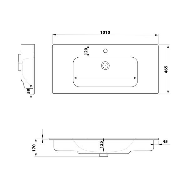 Iš keramikos praustuvas baltos spalvos 101x46,5 cm Piedra – Sapho-image-3
