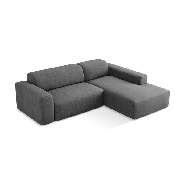 Pilkos spalvos kampinė sofa (su dešiniuoju kampu/su gultu) Keli – Makamii-image-3