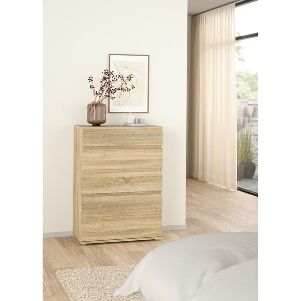 Aukšta šoninė spintelė natūralios spalvos iš ąžuolo 77x107 cm Nova – Tvilum-image-1