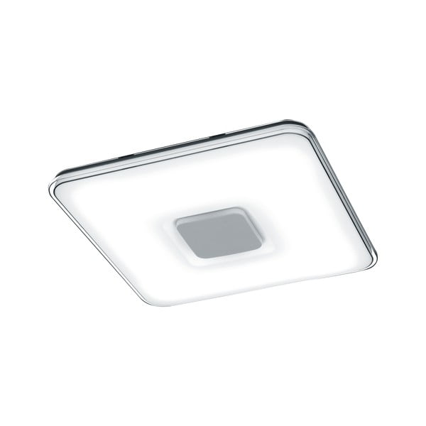 Baltas kvadratinis LED lubinis šviestuvas su nuotolinio valdymo pulteliu "Trio Kyoto", 52,5 x 52,5 cm