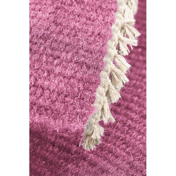 Rankų darbo rožinės spalvos iš vilnos mišinio kilimas 160x230 cm Row – Jotex-image-3