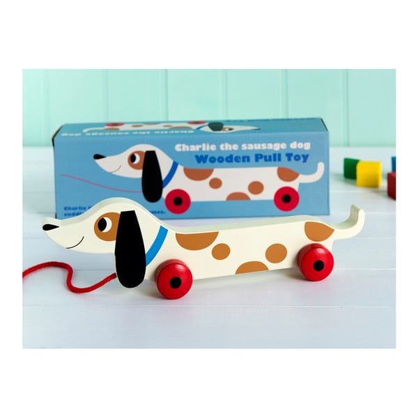 Medinis traukiamas taksas Rex London Charlie The Sausage Dog, 31,5 cm ilgio-image-4