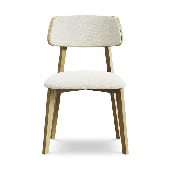 Kreminės spalvos iš medienos masyvo valgomojo kėdė Niu – Makamii-image-1