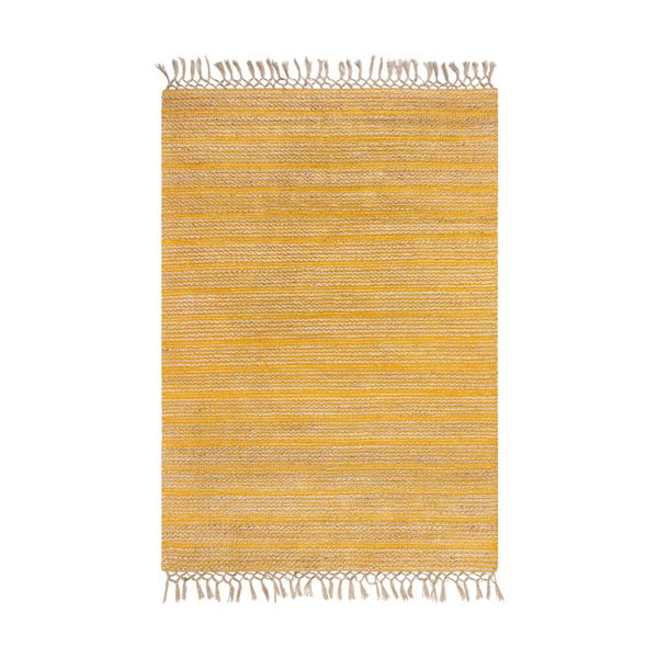 Geltonas džiuto kilimas Flair Rugs Equinox, 160 x 230 cm