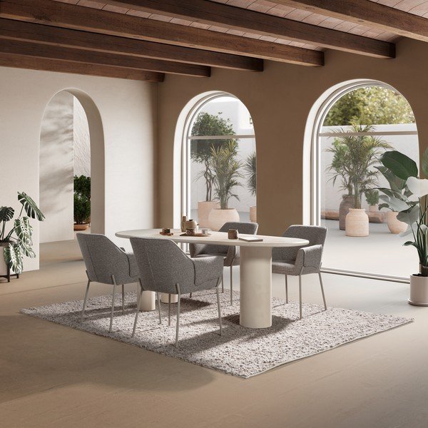 Valgomojo stalas su akmens dekoru 100x201 cm Daila – MOME-image-2