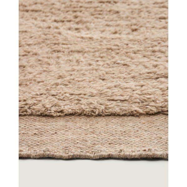 Rankų darbo smėlio spalvos iš vilnos kilimas 80x200 cm Marely – Kave Home-image-3