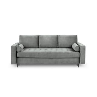 Šviesiai pilka aksominė sofa-lova Milo Casa Santo