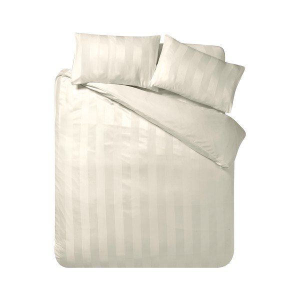 Kreminės spalvos iš satino viengulė patalynė 135x200 cm So Soft Satin Stripe – Catherine Lansfield