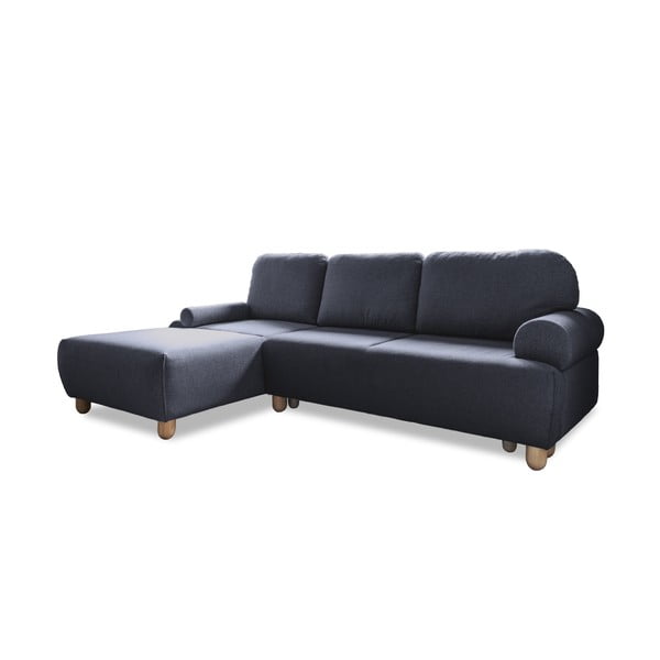 Tamsiai mėlyna kampinė sofa-lova (kairysis kampas) Bouncy Olli - Miuform