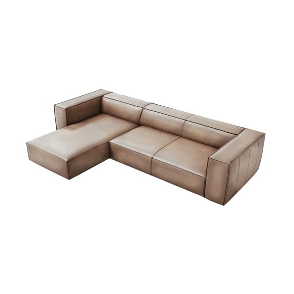 Šviesiai ruda odinė kampinė sofa (kairysis kampas) Madame - Windsor & Co Sofas-image-2
