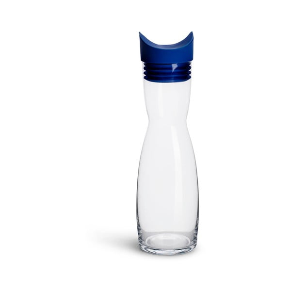 Stiklinė taurė su mėlynu silikoniniu dangteliu "Sagaform Flip", 1 l