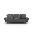 Šviesiai pilkos spalvos iš velveto sulankstoma/su sandėliavimo vieta sofa 235 cm Kyoto – Cosmopolitan Design