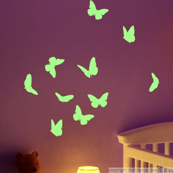 "Ambiance Butterflies" tamsoje šviečiantis lipdukas